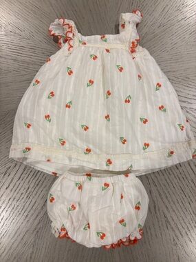 Happily Grey Cherry-Print Girls' Two-Piece Matching Set